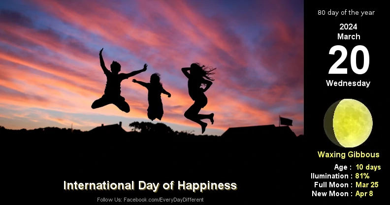International Day of Happiness (UN) - March 20