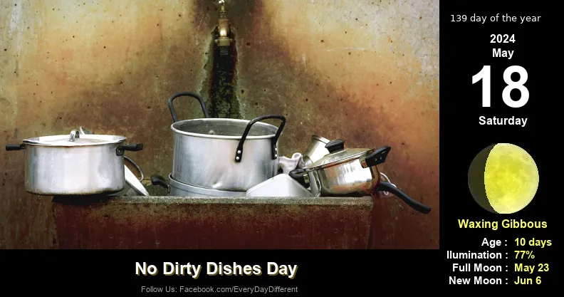 No Dirty Dishes Day - May 18